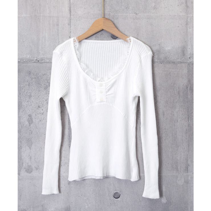 ニットトップス レースネック 長袖 秋冬 | SUNSHINE CLOSET | 詳細画像9 