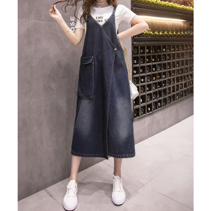 サロペット ロング丈 デニムワンピース | SUNSHINE CLOSET | 詳細画像3 