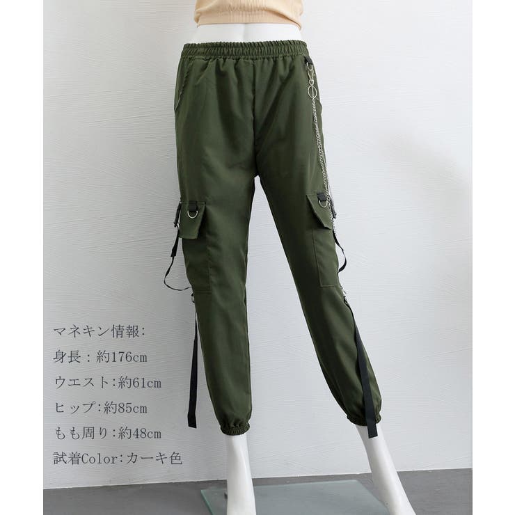 カーゴパンツ チェーン付き ボトムス[品番：AGCW0005676