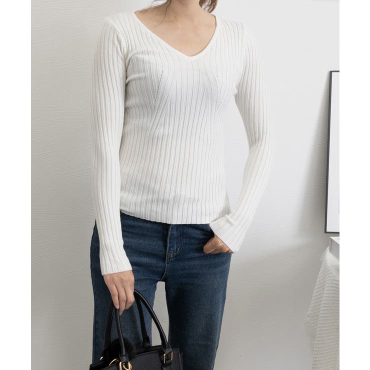 ニットトップス Vネックセーター 春秋冬 | SUNSHINE CLOSET | 詳細画像7 