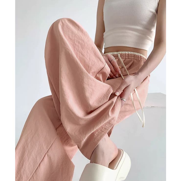 ハイウエストパンツ配色ウエスト 冷感タッチとろみパンツ 体型カバーストレートパン… | SUNSHINE CLOSET | 詳細画像18 