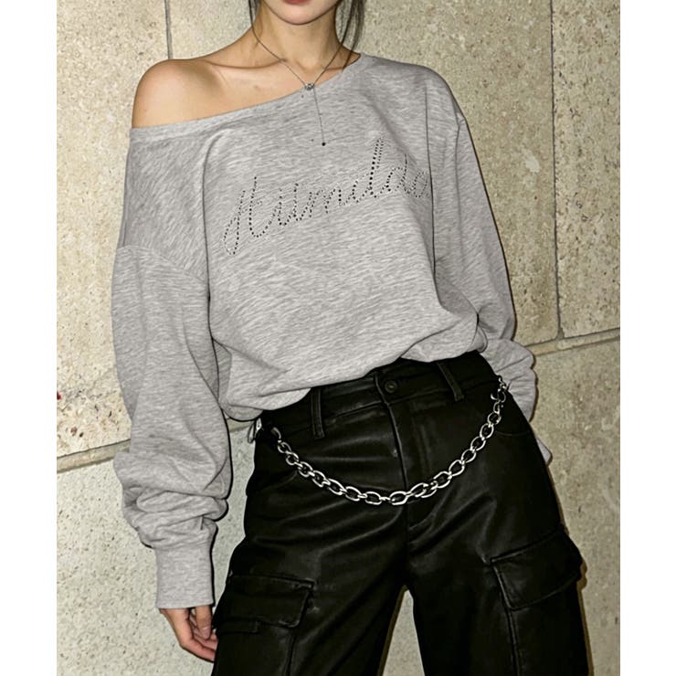 ワンショルトレーナーレディース 韓国風長袖プルオーバー 大人可愛い着やせトップス | SUNSHINE CLOSET | 詳細画像12 