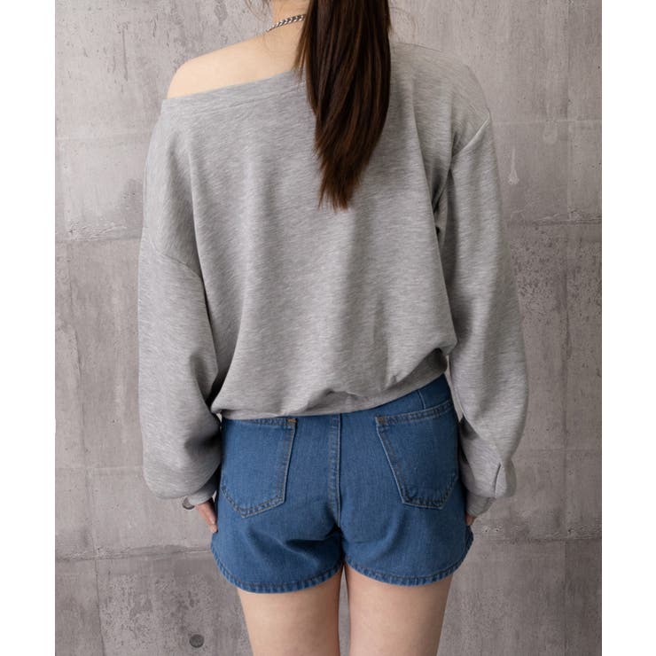 ワンショルトレーナーレディース 韓国風長袖プルオーバー 大人可愛い着やせトップス | SUNSHINE CLOSET | 詳細画像17 