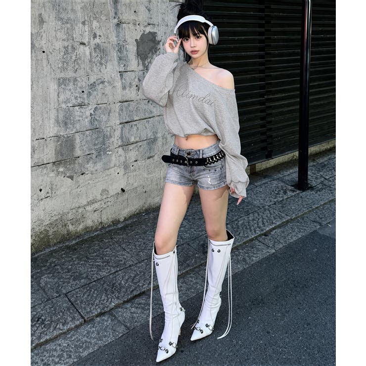 ワンショルトレーナーレディース 韓国風長袖プルオーバー 大人可愛い着やせトップス | SUNSHINE CLOSET | 詳細画像8 