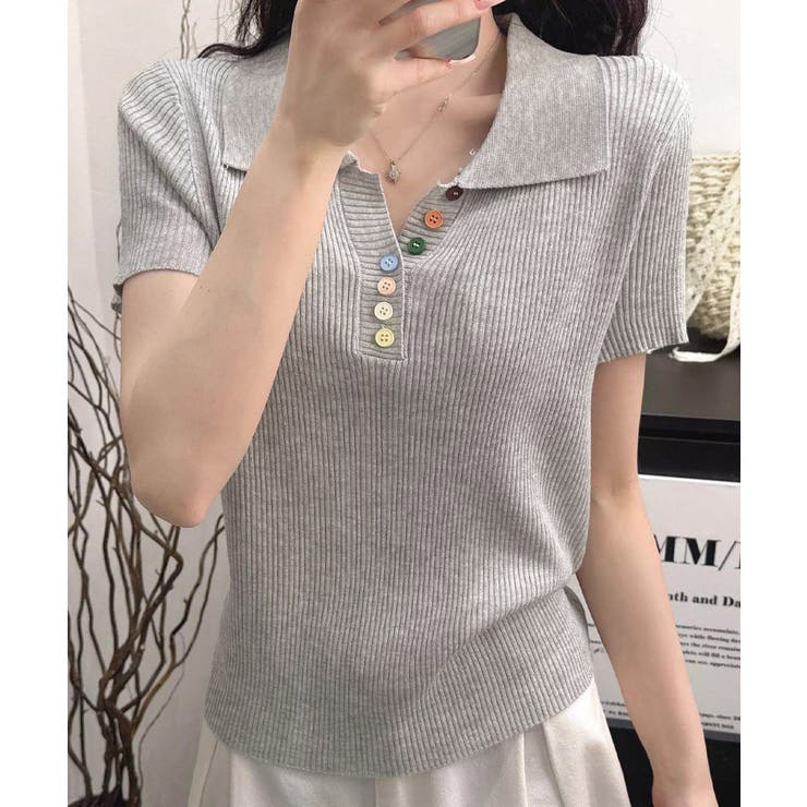 襟付きサマーニットレディース 春夏トップス新作 大人可愛い | SUNSHINE CLOSET | 詳細画像12 