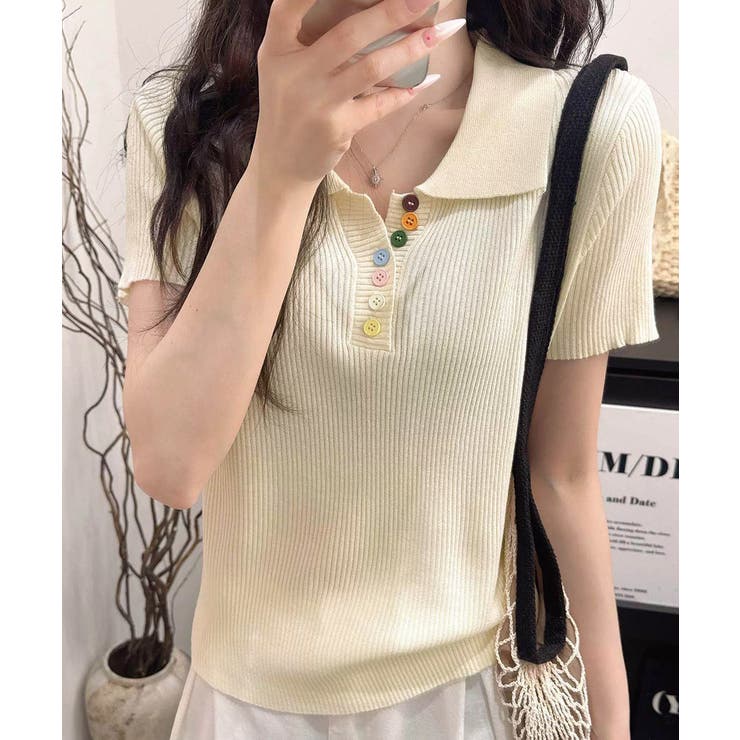 襟付きサマーニットレディース 春夏トップス新作 大人可愛い | SUNSHINE CLOSET | 詳細画像14 