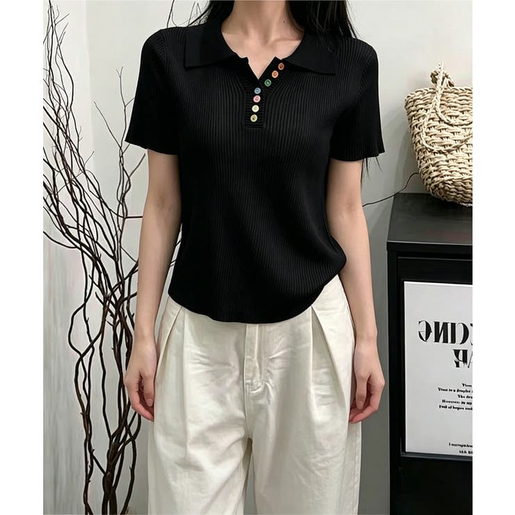 襟付きサマーニットレディース 春夏トップス新作 大人可愛い | SUNSHINE CLOSET | 詳細画像5 