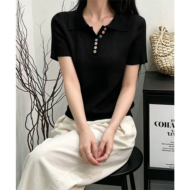 襟付きサマーニットレディース 春夏トップス新作 大人可愛い | SUNSHINE CLOSET | 詳細画像7 