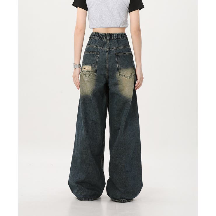 ダメージバギーデニムパンツヴィンテージ風 | SUNSHINE CLOSET | 詳細画像11 