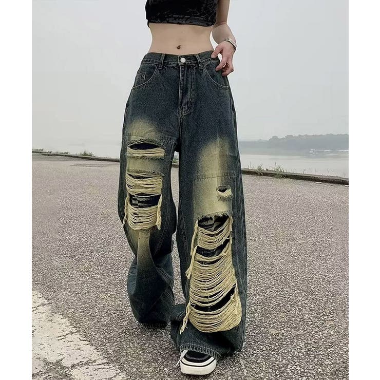 ダメージバギーデニムパンツヴィンテージ風 | SUNSHINE CLOSET | 詳細画像12 