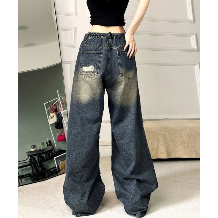 ダメージバギーデニムパンツヴィンテージ風 | SUNSHINE CLOSET | 詳細画像2 