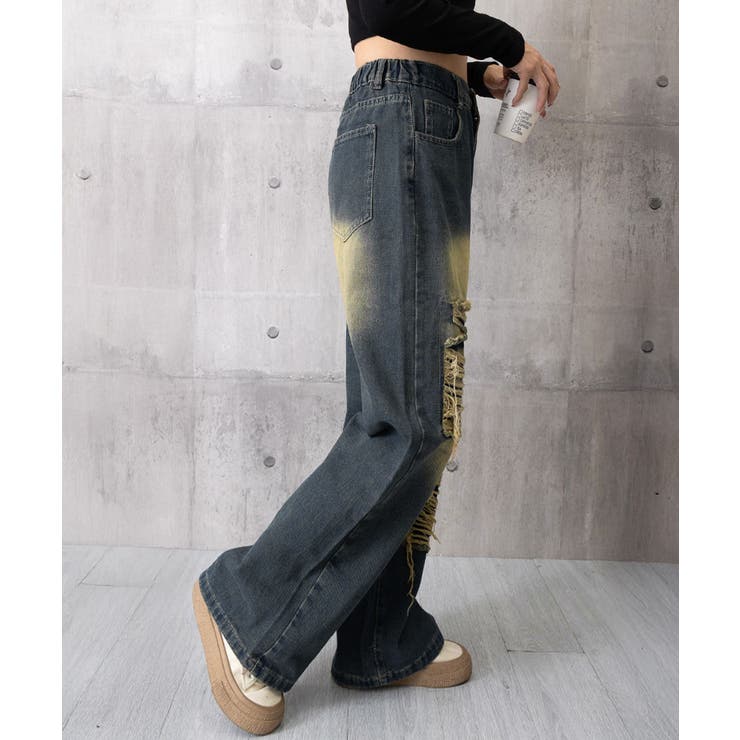 ダメージバギーデニムパンツヴィンテージ風 | SUNSHINE CLOSET | 詳細画像20 