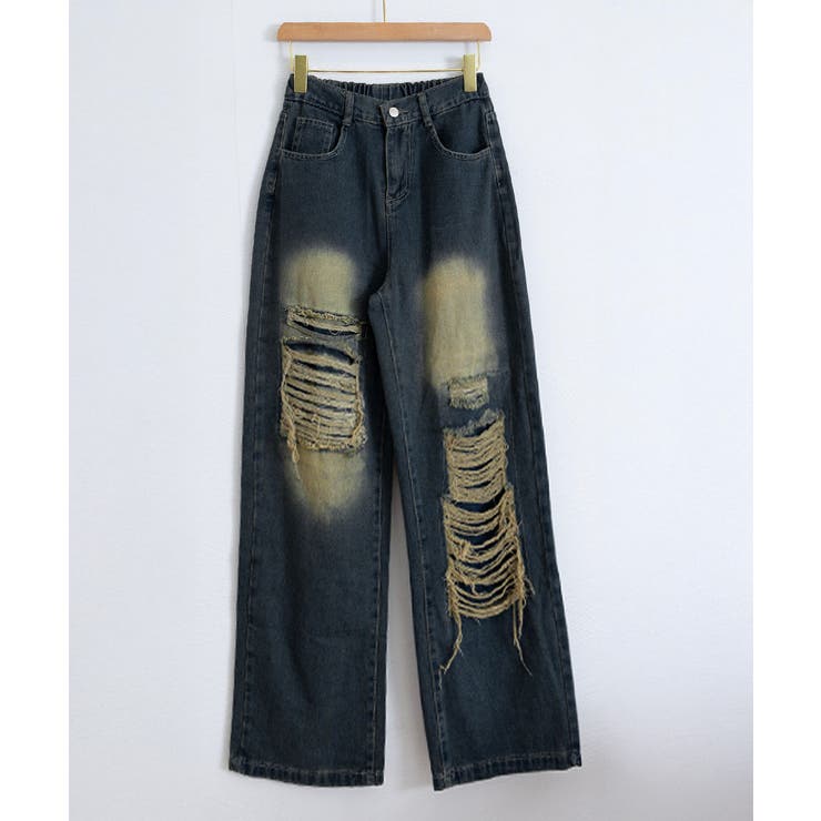 ダメージバギーデニムパンツヴィンテージ風 | SUNSHINE CLOSET | 詳細画像22 