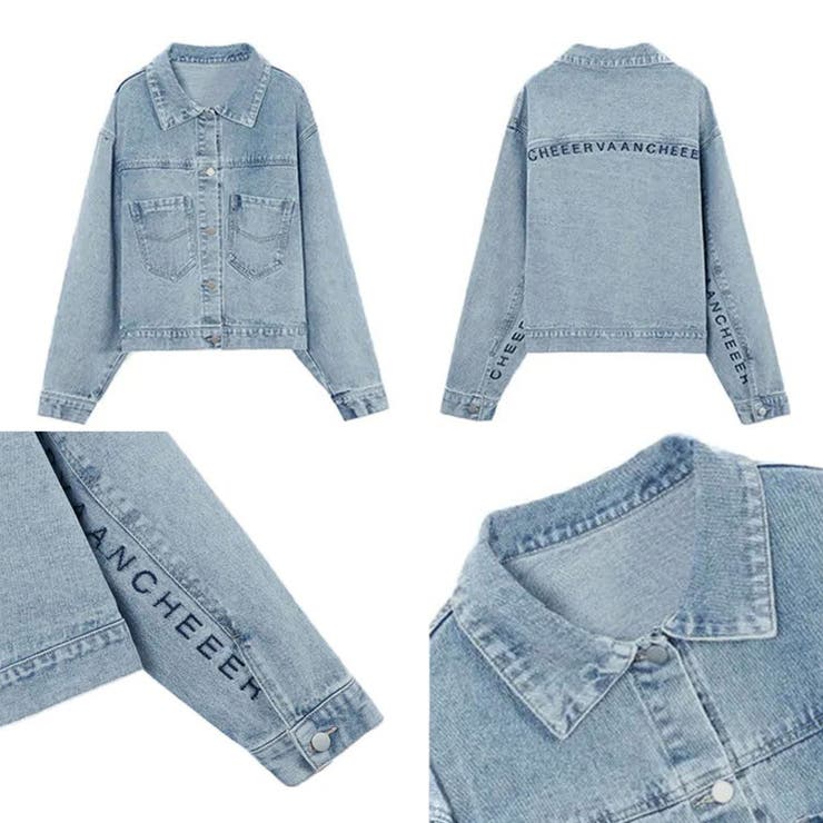 美品　デニム風ジャケット J2147 DENIM TRUCKER JACKET(F ストーンウォッシュ): アウター