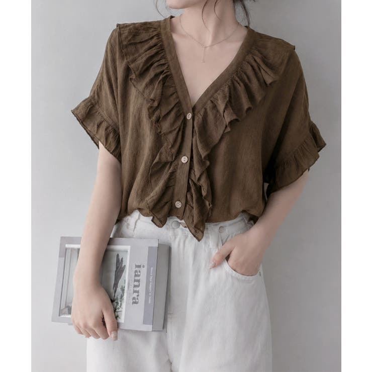 レディース 大人可愛いスキッパーシャツゆったり リネン風ブラウスナチュラル | SUNSHINE CLOSET | 詳細画像13 