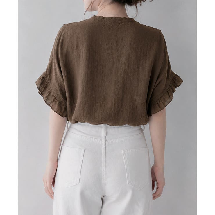 レディース 大人可愛いスキッパーシャツゆったり リネン風ブラウスナチュラル | SUNSHINE CLOSET | 詳細画像16 