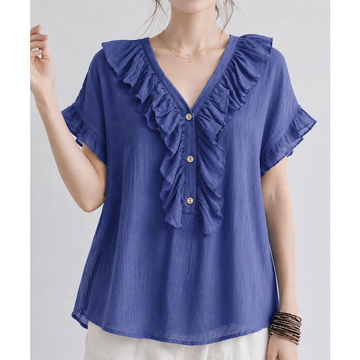 レディース 大人可愛いスキッパーシャツゆったり リネン風ブラウスナチュラル | SUNSHINE CLOSET | 詳細画像17 
