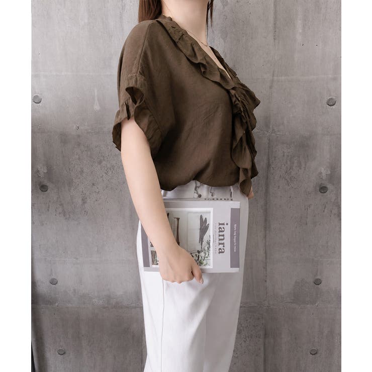 レディース 大人可愛いスキッパーシャツゆったり リネン風ブラウスナチュラル | SUNSHINE CLOSET | 詳細画像26 