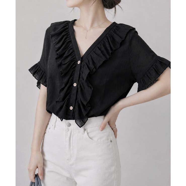 レディース 大人可愛いスキッパーシャツゆったり リネン風ブラウスナチュラル | SUNSHINE CLOSET | 詳細画像8 