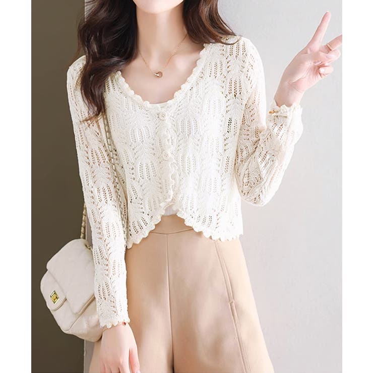 透かし編みカーディガンフェミニン夏羽織り | SUNSHINE CLOSET | 詳細画像7 