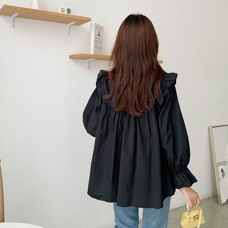 フリルブラウス レディース 長袖ブラウス[品番：AGCW0004422