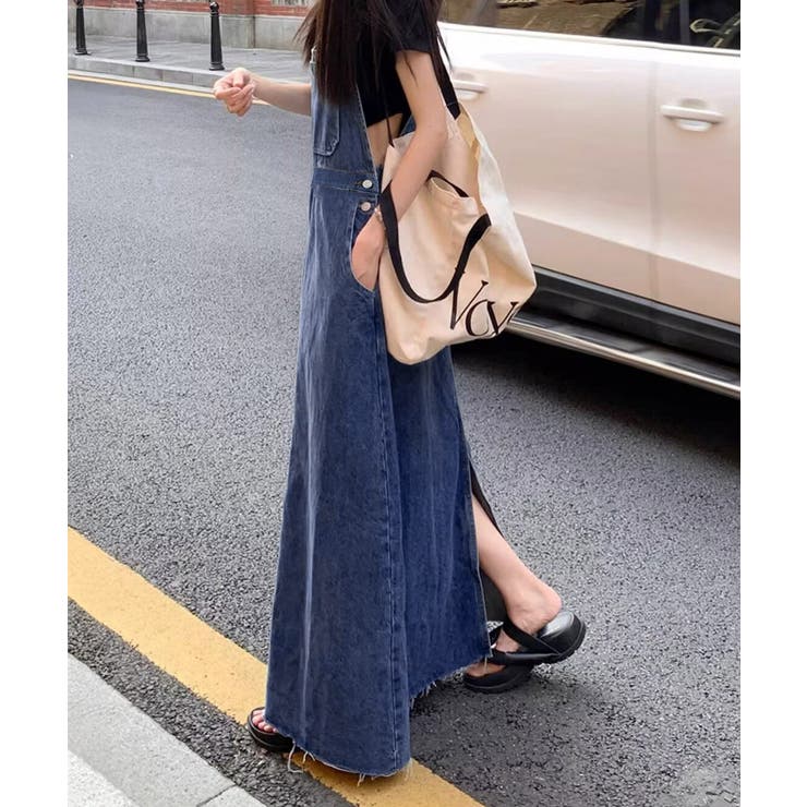 サロペットスカート韓国風デニムジャンスカ | SUNSHINE CLOSET | 詳細画像4 