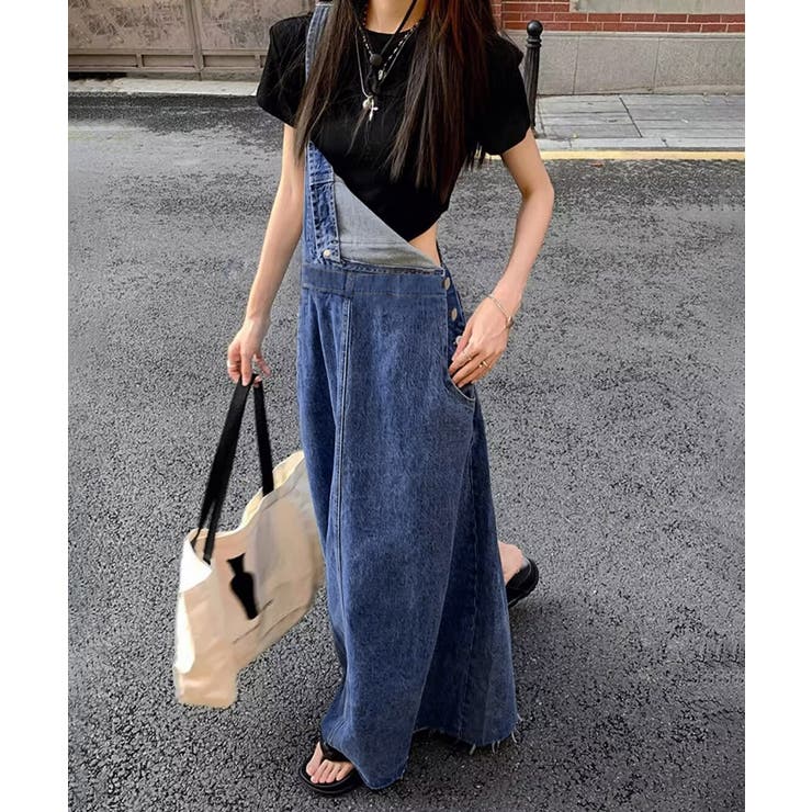 サロペットスカート韓国風デニムジャンスカ | SUNSHINE CLOSET | 詳細画像6 