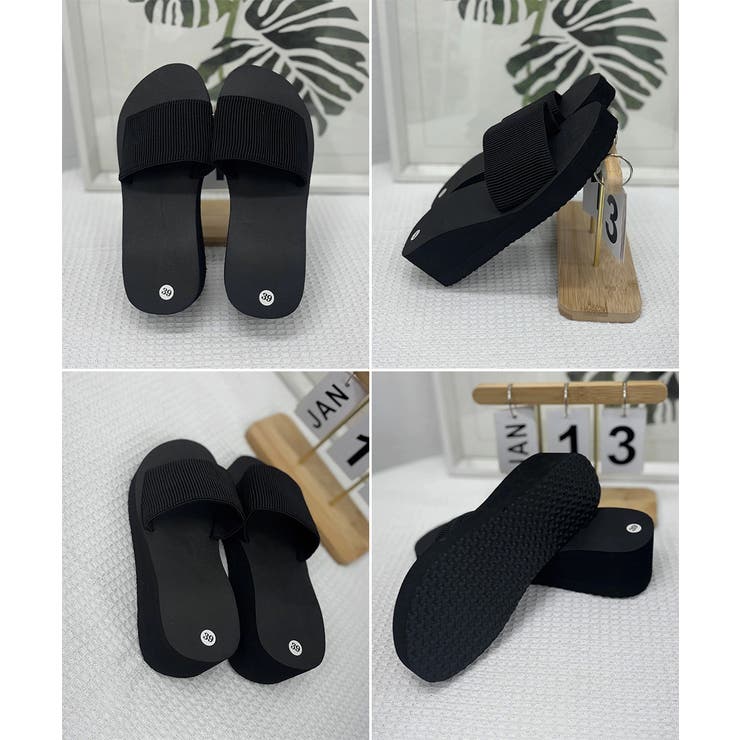 美脚サンダル 厚底サンダル レディース[品番：AGCW0000589
