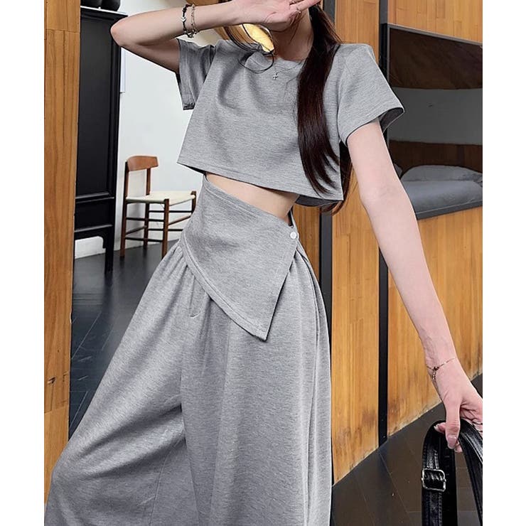 半袖トップス ハイウエストイージーパンツ ヒップカバ付きー2点セットアップ | SUNSHINE CLOSET | 詳細画像11 