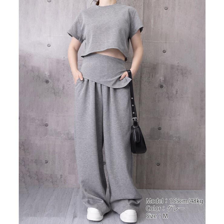 半袖トップス ハイウエストイージーパンツ ヒップカバ付きー2点セットアップ | SUNSHINE CLOSET | 詳細画像20 