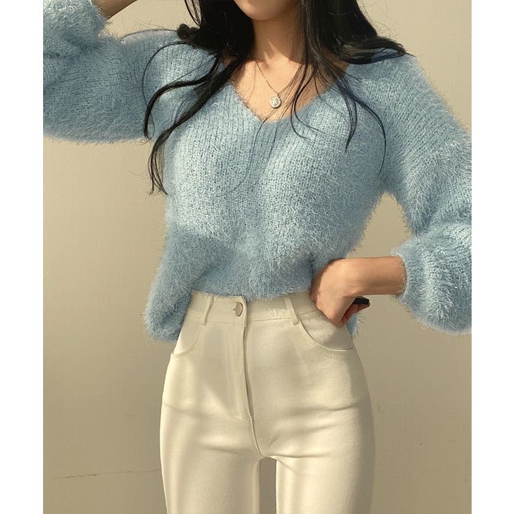 モヘア調ニット Vネックシャギートップス | SUNSHINE CLOSET | 詳細画像15 