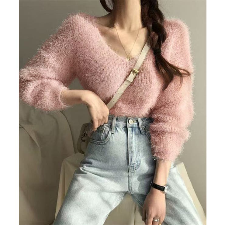 モヘア調ニット Vネックシャギートップス | SUNSHINE CLOSET | 詳細画像17 