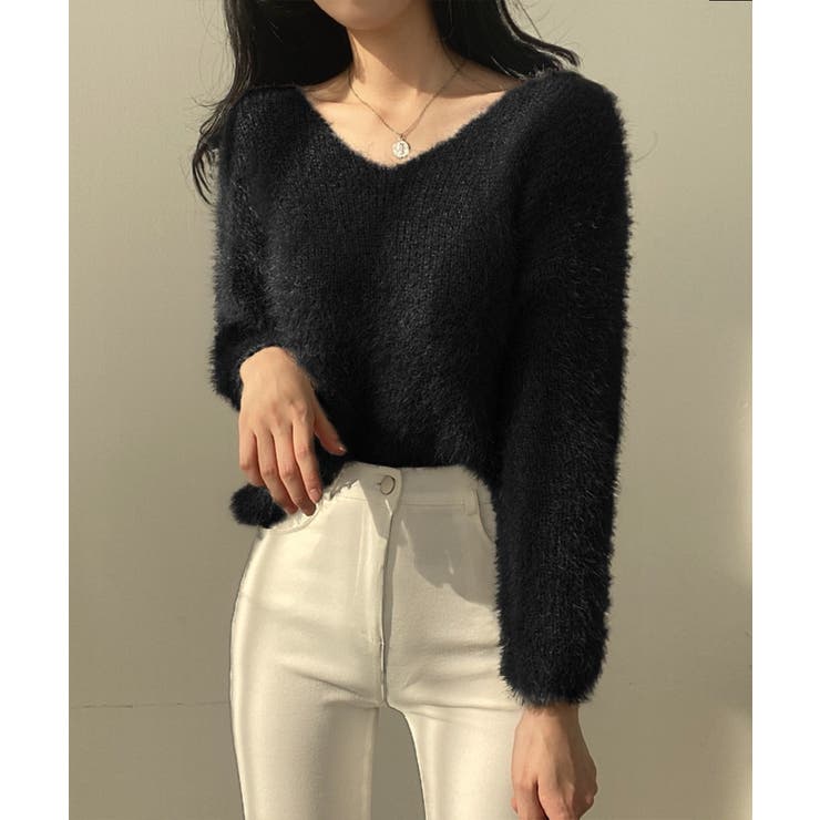 モヘア調ニット Vネックシャギートップス | SUNSHINE CLOSET | 詳細画像5 