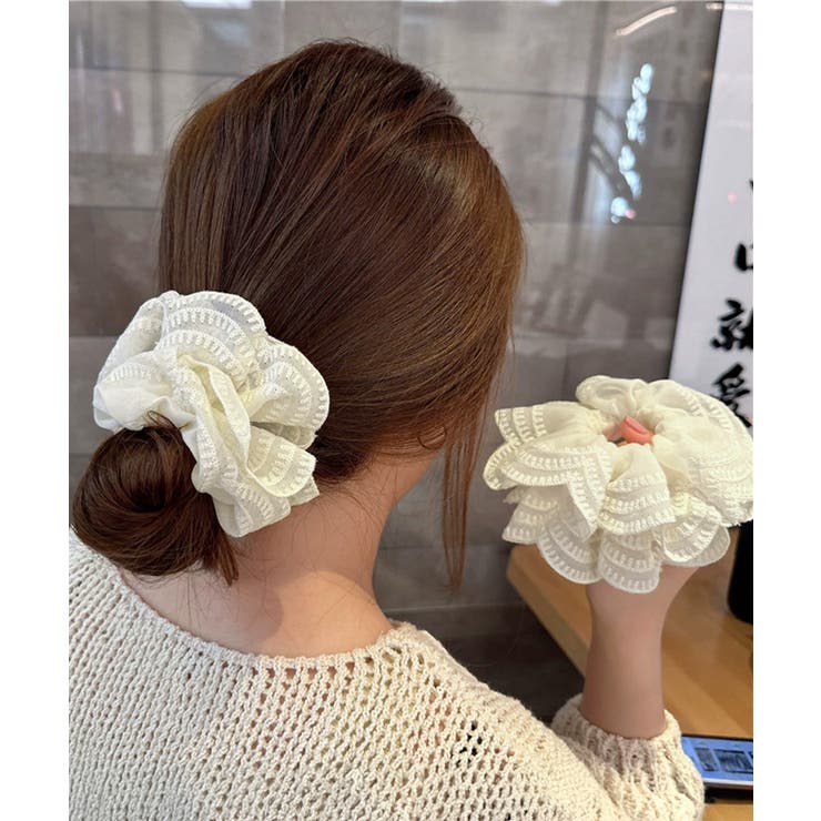 ボリュームレースシュシュ 韓国風ヘアゴム | SUNSHINE CLOSET | 詳細画像2 