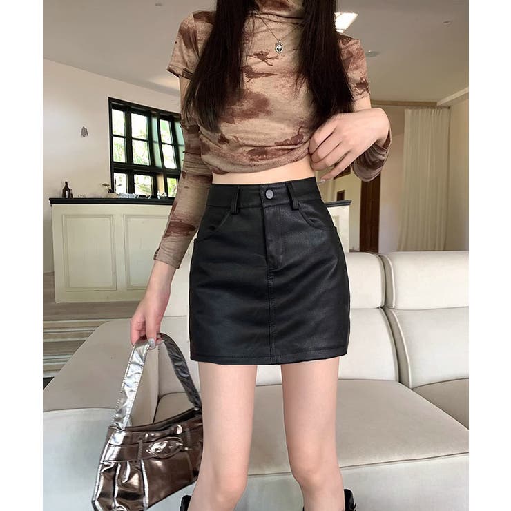 PUレザーミニスカートハイウエスト韓国風 | SUNSHINE CLOSET | 詳細画像12 