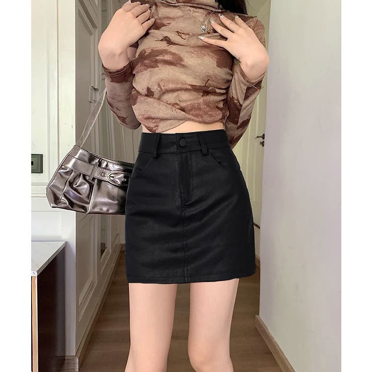 PUレザーミニスカートハイウエスト韓国風 | SUNSHINE CLOSET | 詳細画像6 