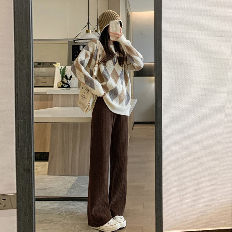 ワイドパンツ レディース韓国ニットパンツ | SUNSHINE CLOSET | 詳細画像13 