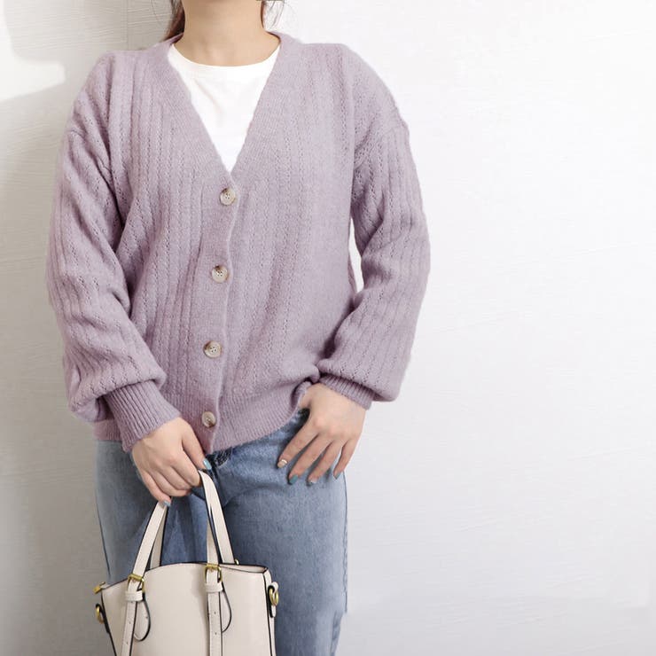 continuer de NICE CLAUP/フェザーヤーンカーディガン｜NICE