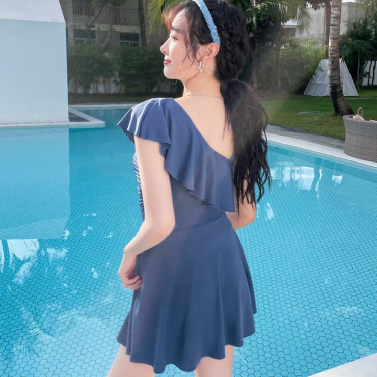ワンショルダーワンピース水着 体型カバー | SUNSHINE CLOSET | 詳細画像14 