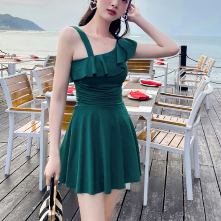 ワンショルダーワンピース水着 体型カバー | SUNSHINE CLOSET | 詳細画像8 