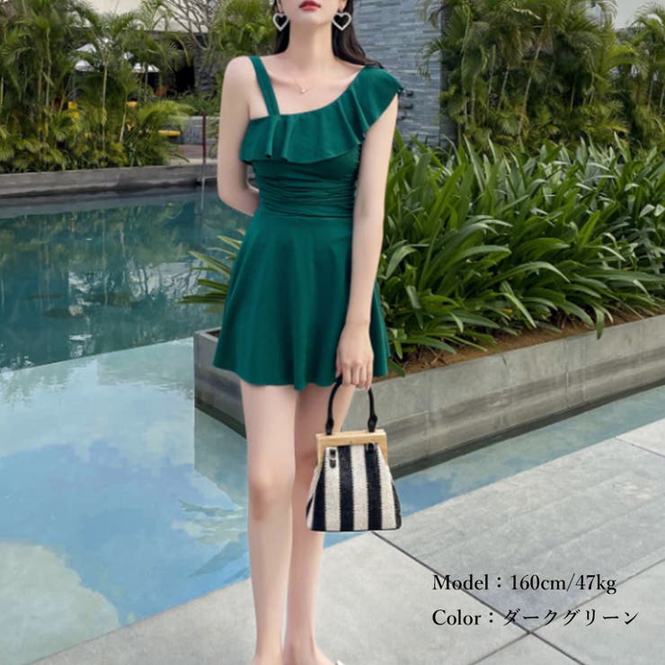 ワンショルダーワンピース水着 体型カバー | SUNSHINE CLOSET | 詳細画像9 