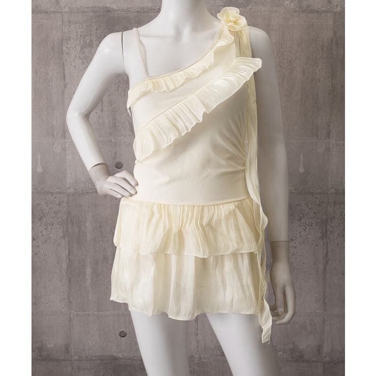 ワンショルダーフリル水着お腹カバー 温泉 リボンスイムウェア | SUNSHINE CLOSET | 詳細画像10 