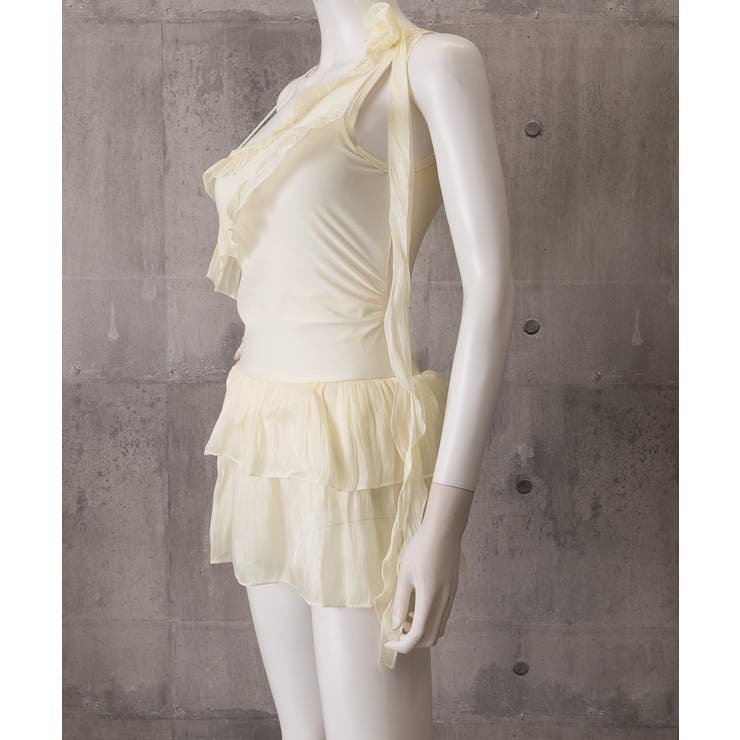 ワンショルダーフリル水着お腹カバー 温泉 リボンスイムウェア | SUNSHINE CLOSET | 詳細画像12 