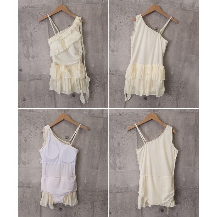 ワンショルダーフリル水着お腹カバー 温泉 リボンスイムウェア | SUNSHINE CLOSET | 詳細画像14 
