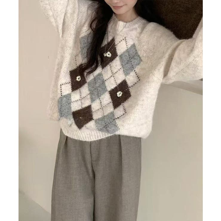 花モチーフ トラッド ニットトップス | SUNSHINE CLOSET | 詳細画像5 