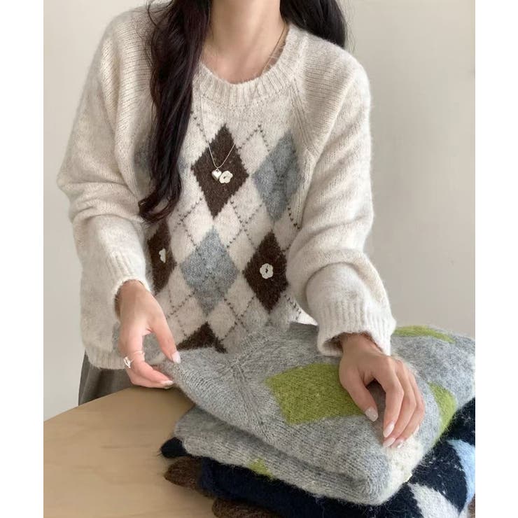 花モチーフ トラッド ニットトップス | SUNSHINE CLOSET | 詳細画像6 