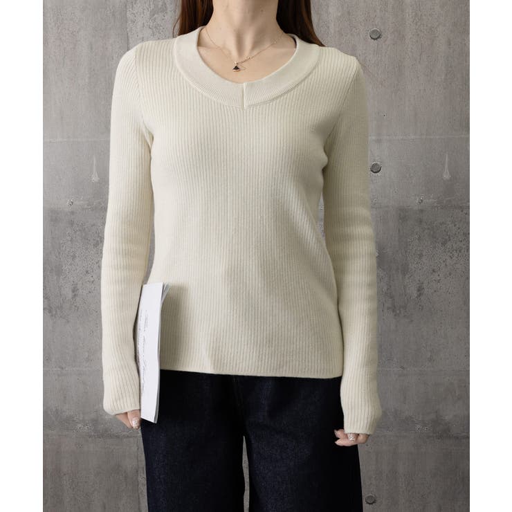 裏起毛ニットトップス Vネックリブニット | SUNSHINE CLOSET | 詳細画像16 