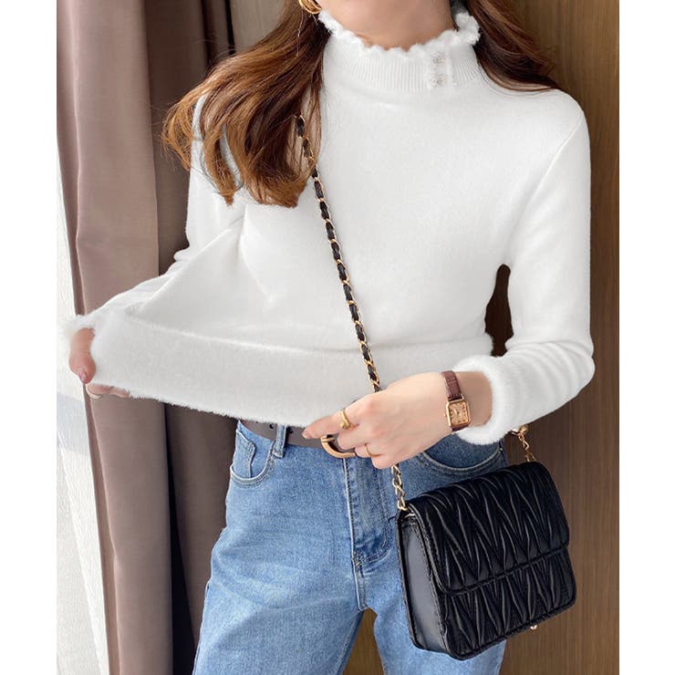 裏起毛 ハイネックニットトップスフリル襟 | SUNSHINE CLOSET | 詳細画像11 