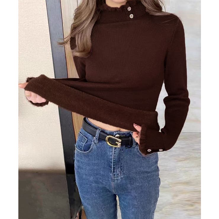 裏起毛 ハイネックニットトップスフリル襟 | SUNSHINE CLOSET | 詳細画像14 