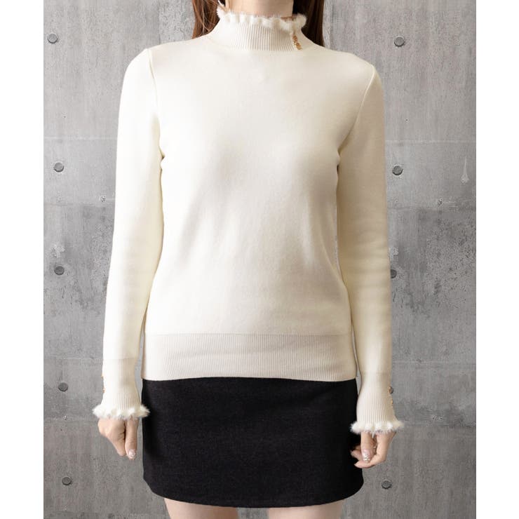 裏起毛 ハイネックニットトップスフリル襟 | SUNSHINE CLOSET | 詳細画像18 